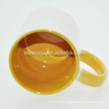 hot new products for 2015, handle and inner color ceramic mug for sublimation